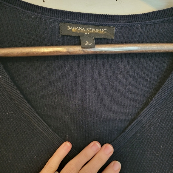 Banana Republic Dark navy Blue Long Sleeve ribbed sweater Dress - Picture 2 of 2